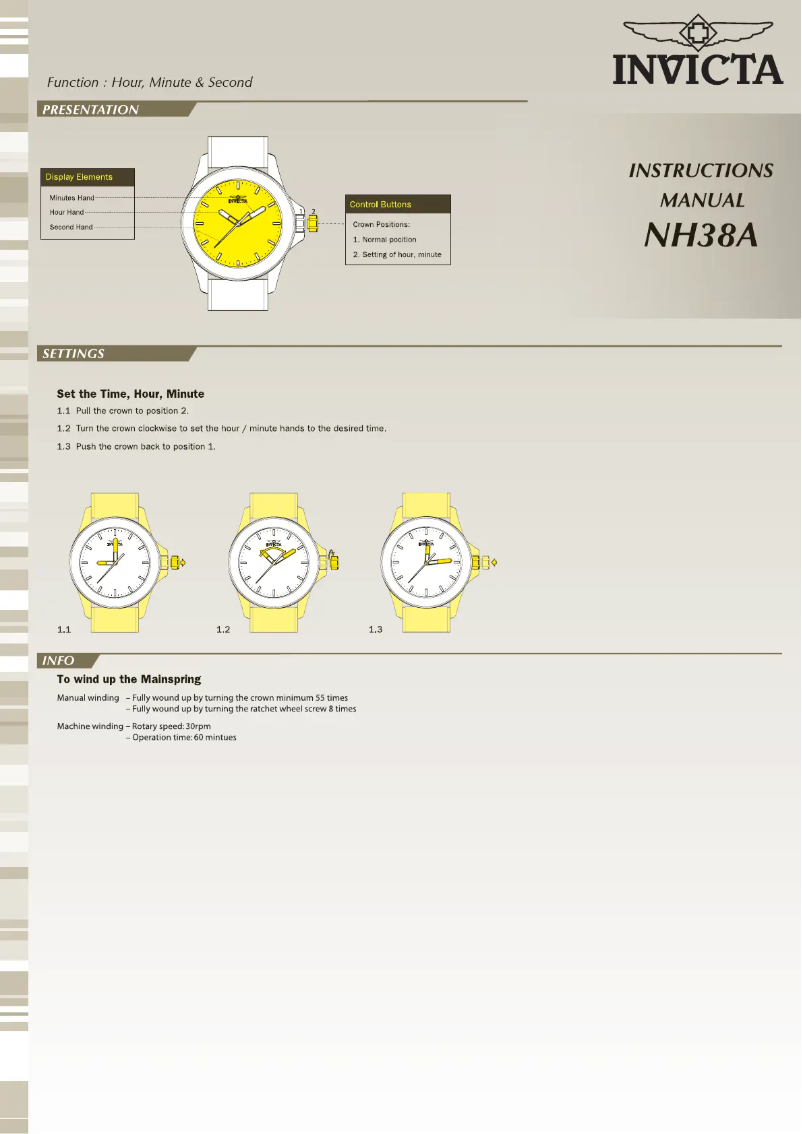 Page 1 de la notice Manuel utilisateur Invicta Marvel 26061