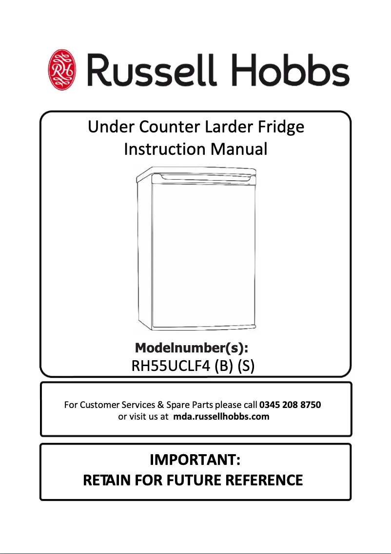 Page n°1 - Manuel utilisateur Russell Hobbs RH55UCLF4