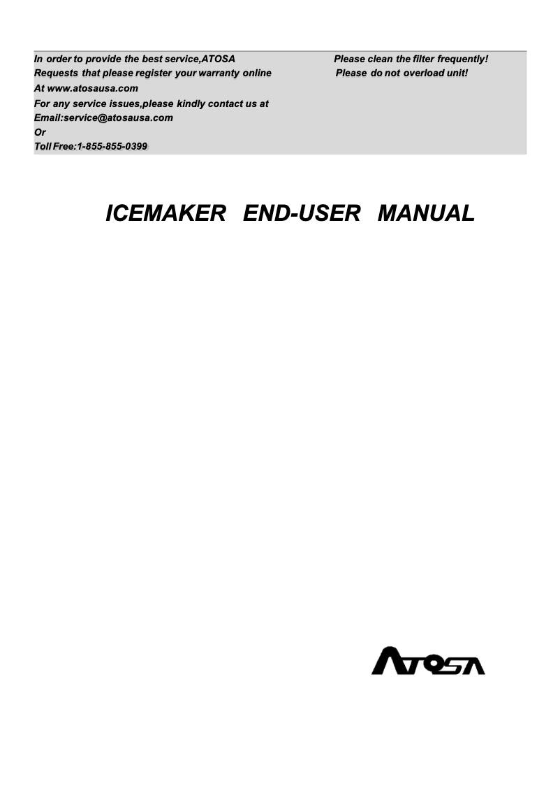 Page n°1 - Manuel utilisateur Atosa HD350-AP-161