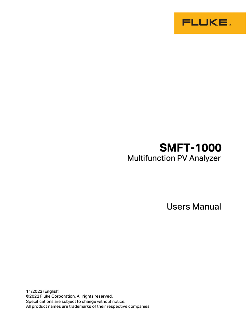 Image de la première page du manuel de l'appareil TruTest SMFT-1000