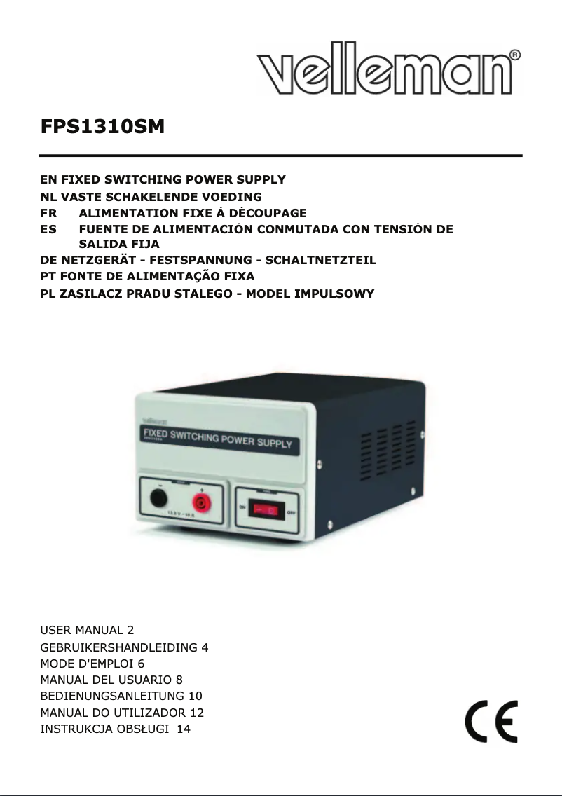 Imagen de la primera página del manual del dispositivo PSS1303