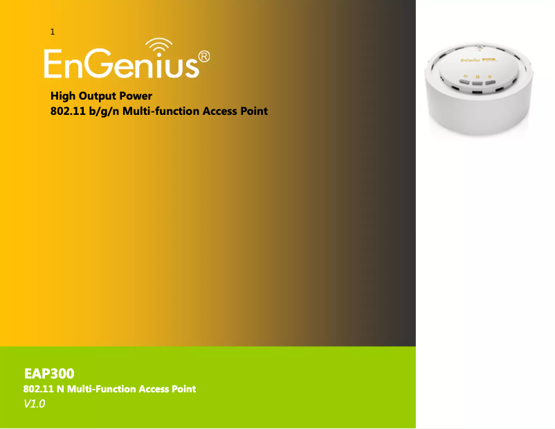 Page n°1 - Manuel utilisateur EnGenius EAP300