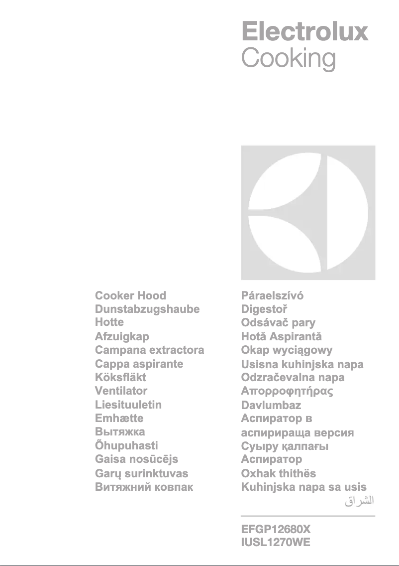 Page 1 de la notice Manuel utilisateur Electrolux EFGP12680X