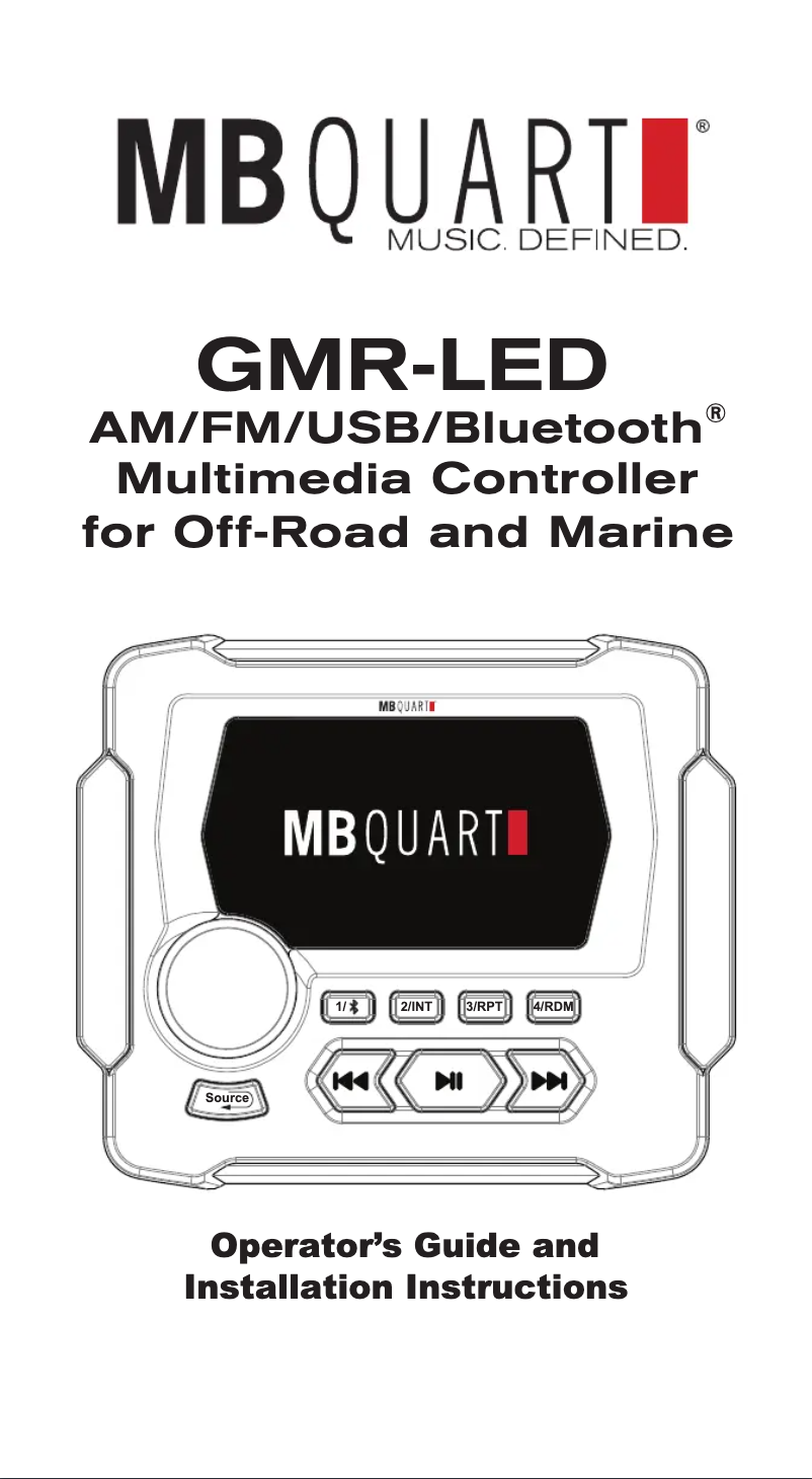 Page n°1 - Manuel utilisateur MB Quart GMR-LED