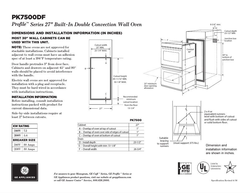 Image de la première page du manuel de l'appareil PK7500DFBB