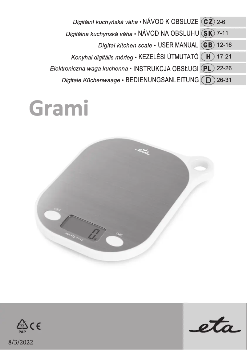 Image de la première page du manuel de l'appareil Grami 3777 90000