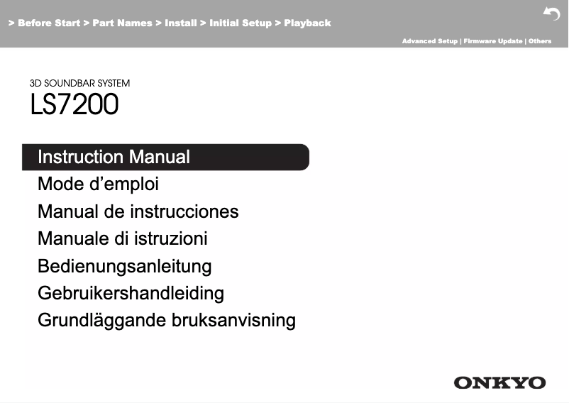 Page 1 de la notice Manuel utilisateur Onkyo LS7200