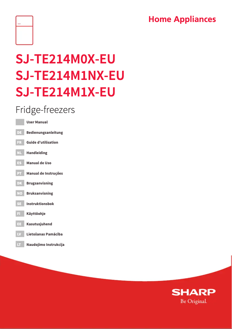 Page n°1 - Manuel utilisateur Sharp SJ-TE214M1X-EU