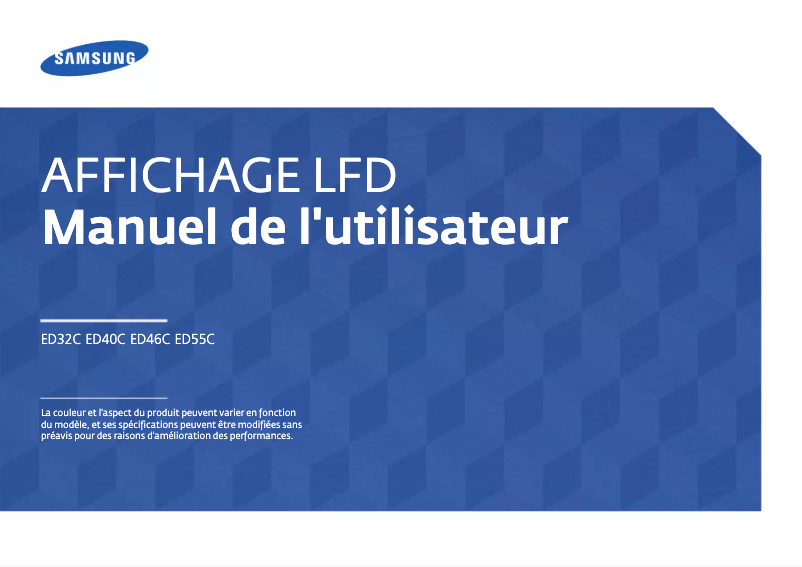 Page 1 de la notice Manuel utilisateur Samsung SyncMaster ED75C