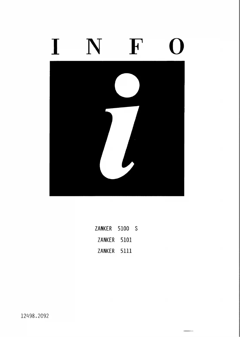 Page n°1 - Manuel utilisateur Zanker CL 5111