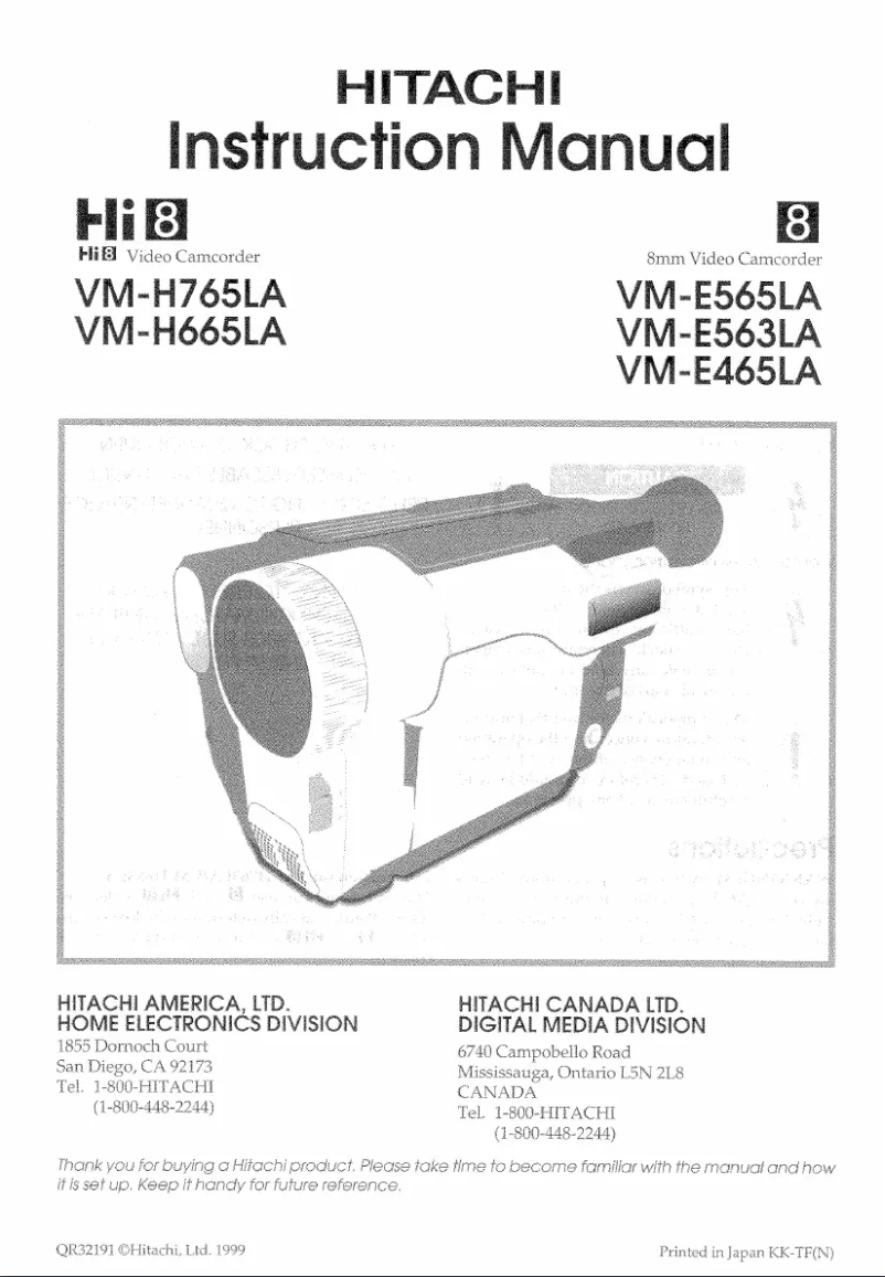 First page image of the manual for VM-E563LA