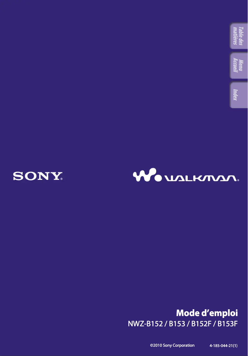 Página 1 del manual Manual de usuario Sony Walkman NWZ-B153F