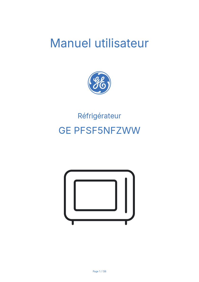Image de la première page du manuel de l'appareil PFSF5NFZWW