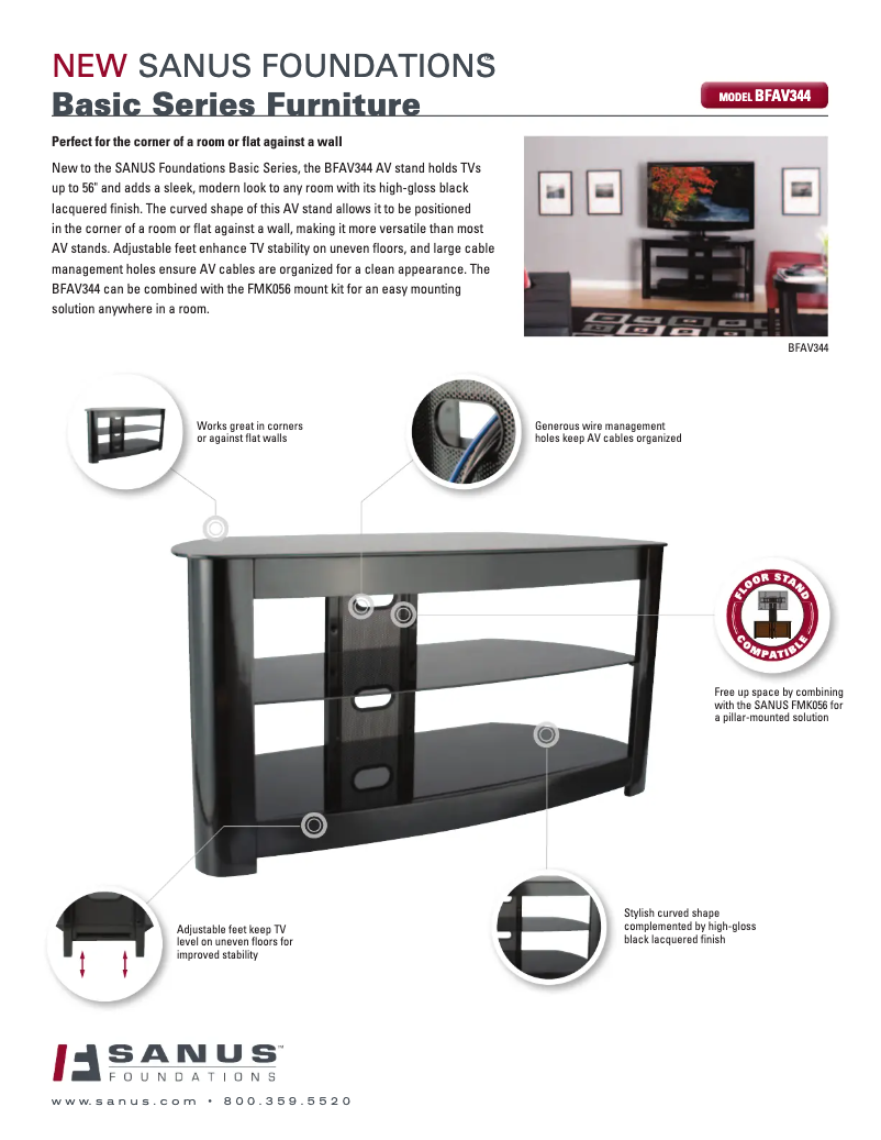 Page 1 de la notice Brochure Sanus BFAV344