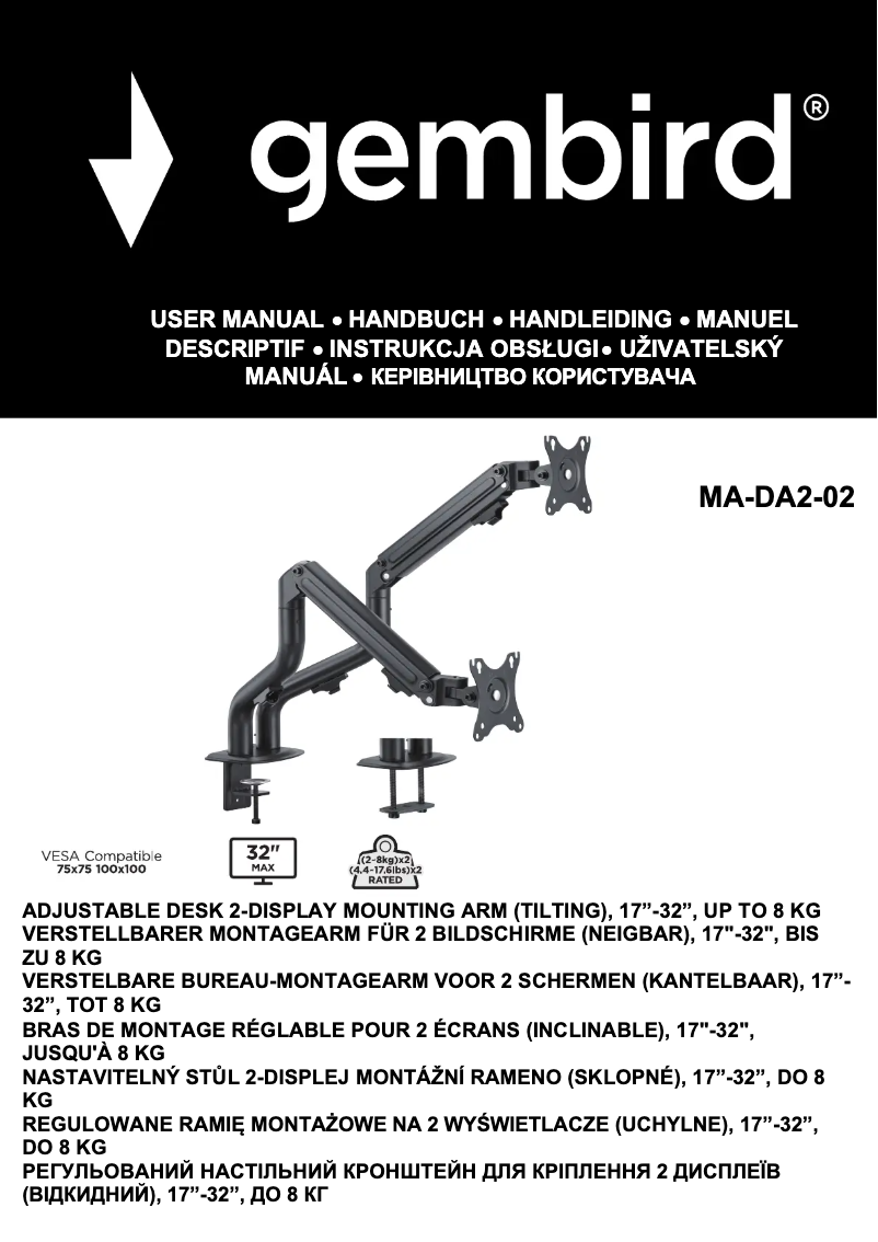 Página 1 del manual Manual de usuario Gembird MA-DA2-02
