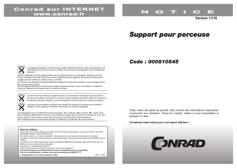 Page 1 de la notice Manuel utilisateur Brüder Mannesmann 1255-420