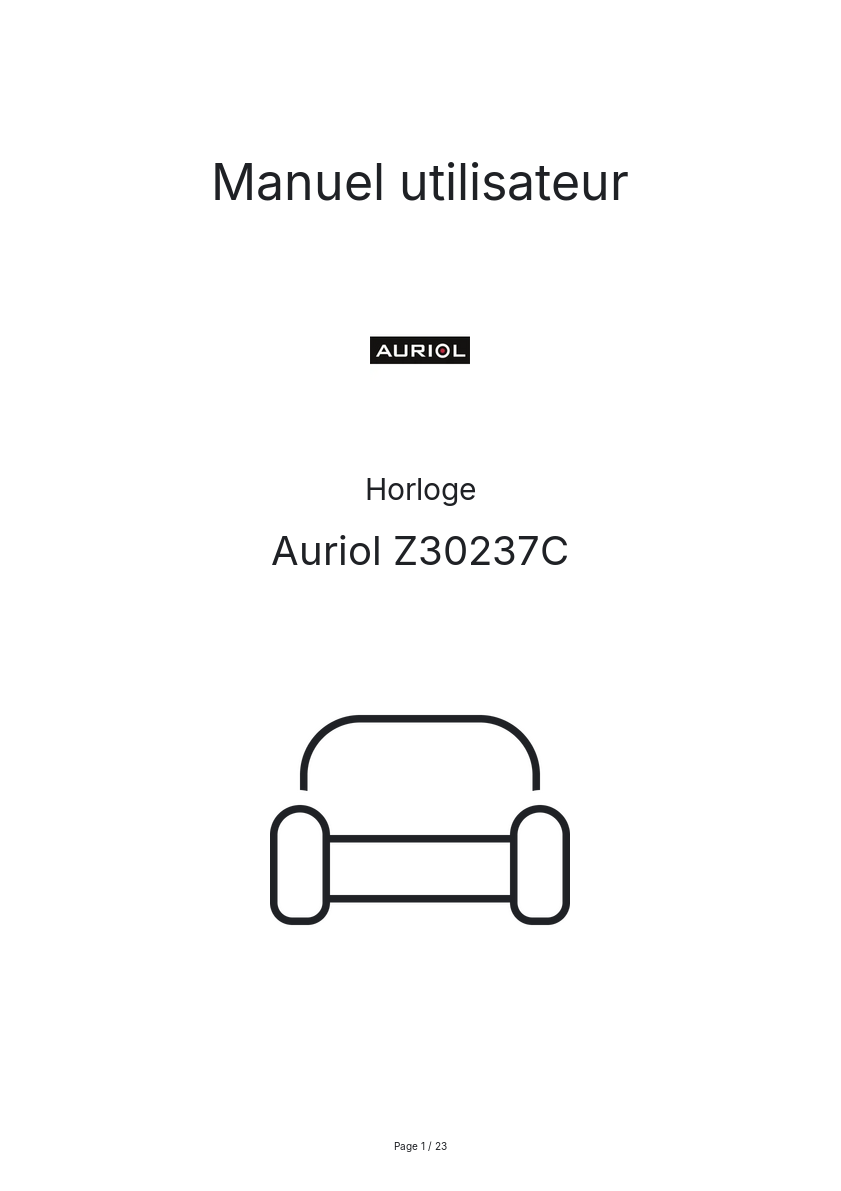 Image de la première page du manuel de l'appareil Z30237C