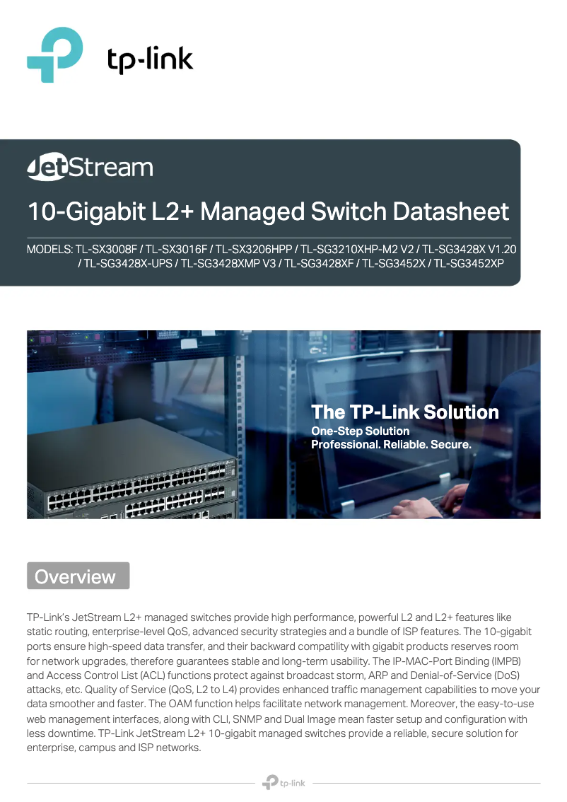 Page n°1 - Fiche technique TP-Link TL-SG3428X