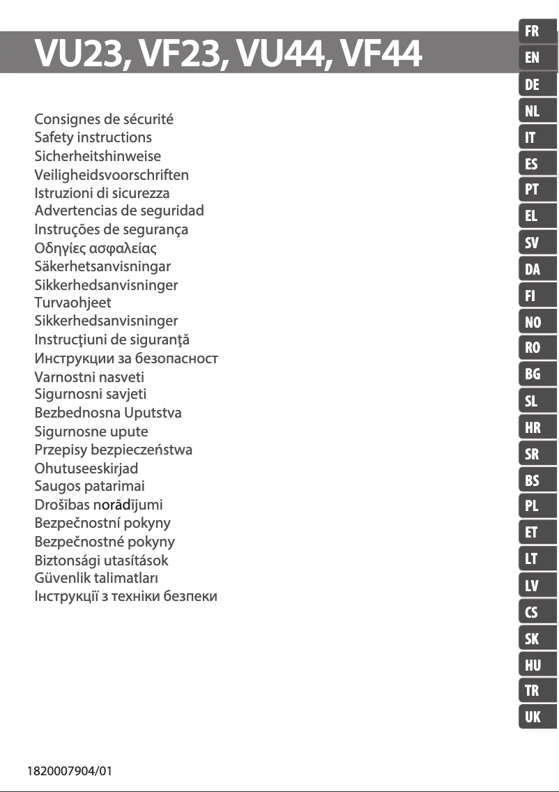 Página 1 del manual Instrucciones de seguridad Rowenta Essential Plus VU2330