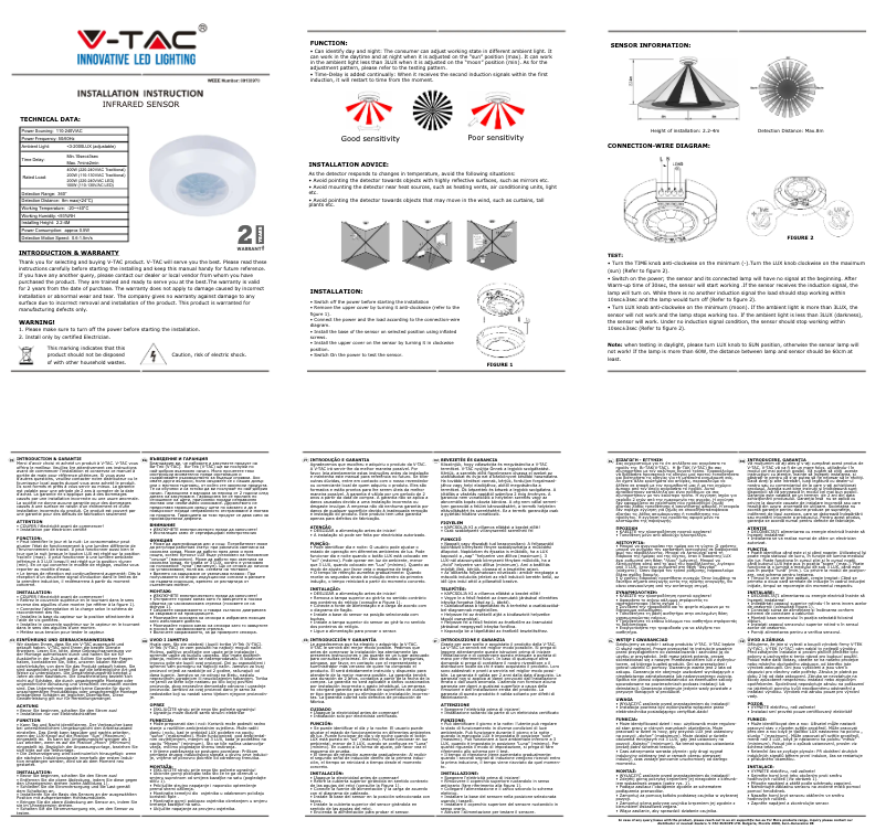 Page 1 de la notice Manuel utilisateur V-TAC VT-8091
