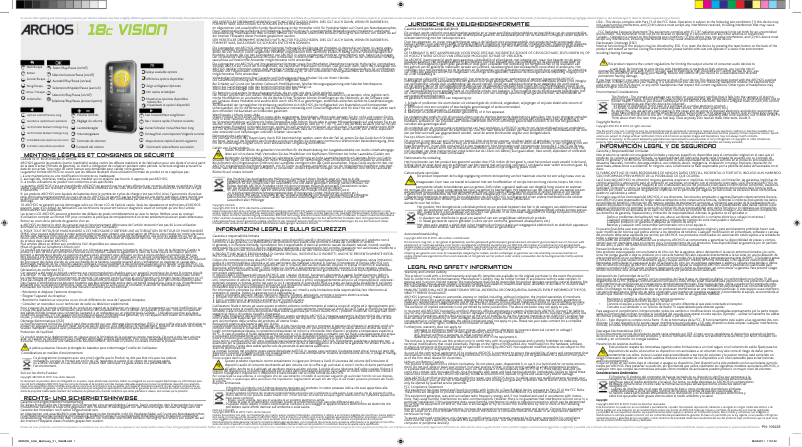 Page n°1 - Manuel utilisateur Archos 18c Vision