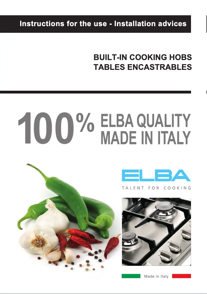 Page 1 de la notice Manuel utilisateur Elba Alterum EN74-210 XD