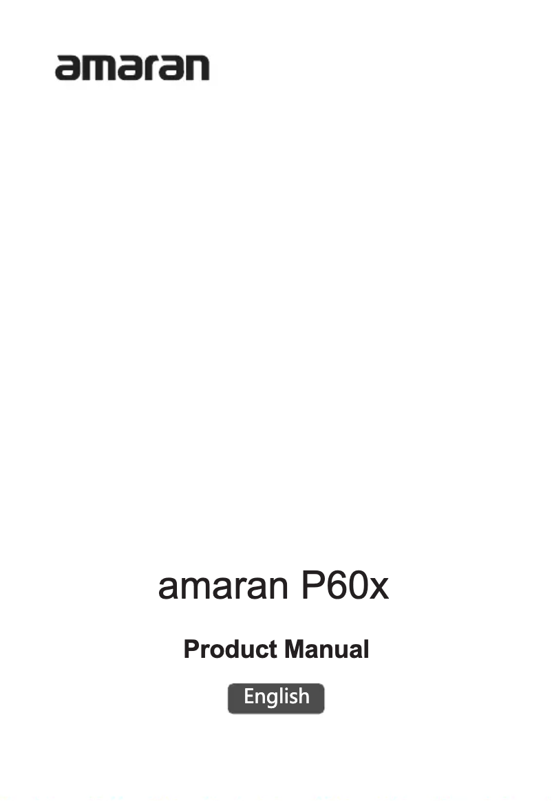 Page 1 de la notice Manuel utilisateur Amaran P60x