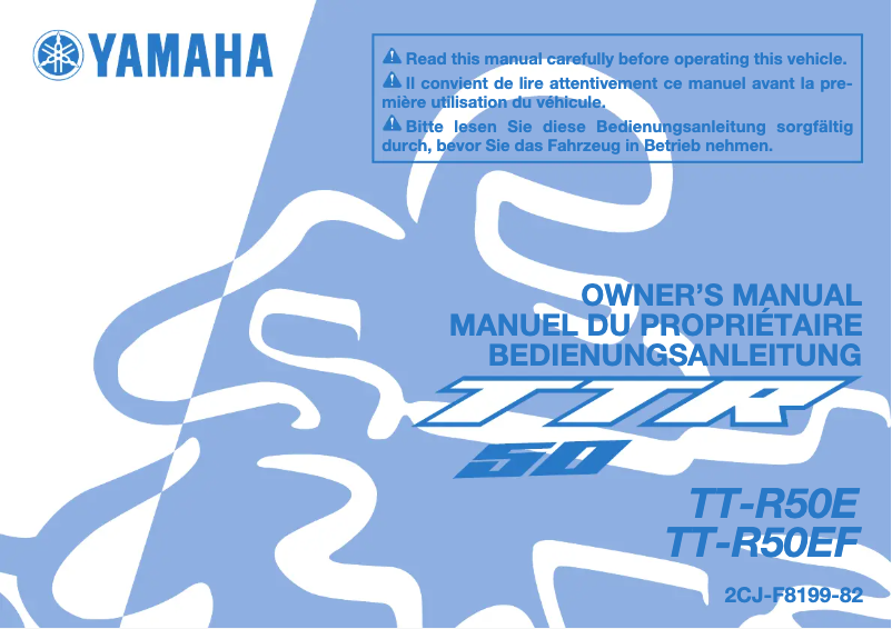 Page n°1 - Manuel utilisateur Yamaha TTR50 (2015)