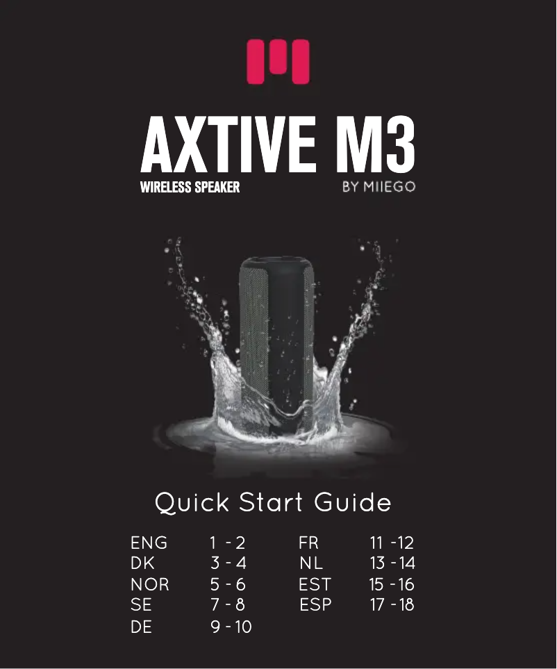 Page n°1 - Manuel utilisateur Miiego AXTIVE M3