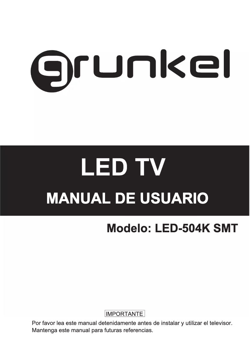 Página 1 del manual Manual de instrucciones Grunkel LED-504K SMT