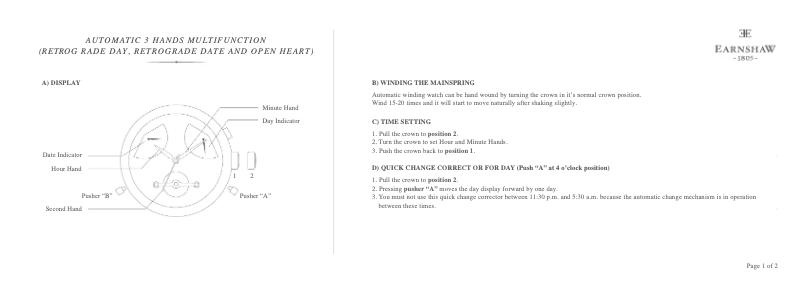 Image de la première page du manuel de l'appareil Grand Calendar ES-8046-02