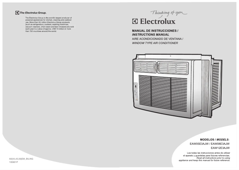 Page n°1 - Manuel utilisateur Electrolux EAW08E3AJW