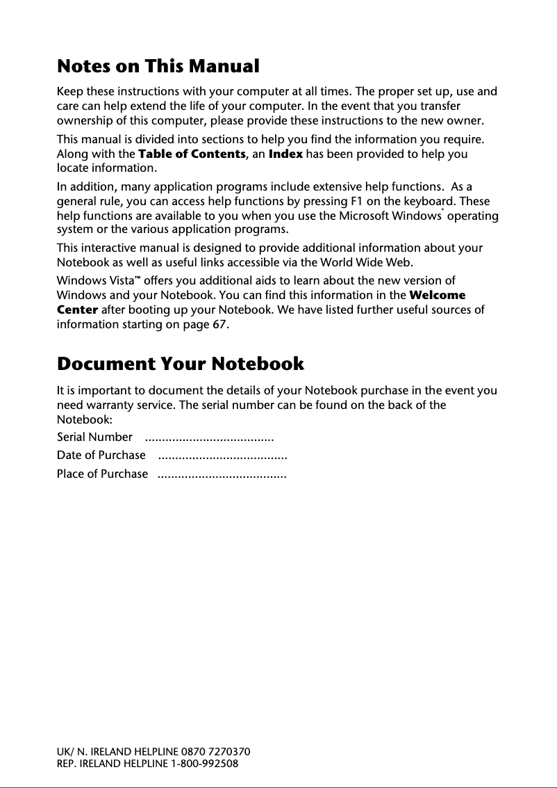 Page 1 de la notice Manuel utilisateur Medion AKOYA MD 98300 A