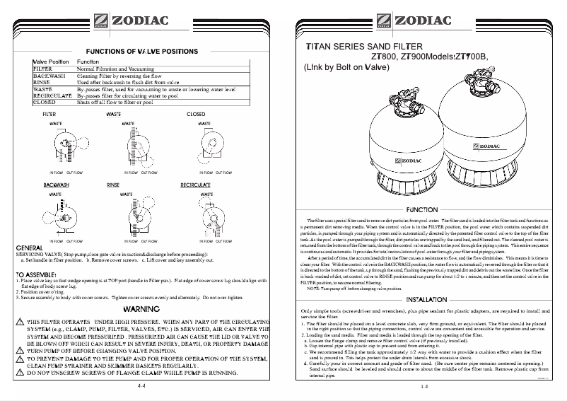 Page 1 de la notice Manuel utilisateur Zodiac ZT500