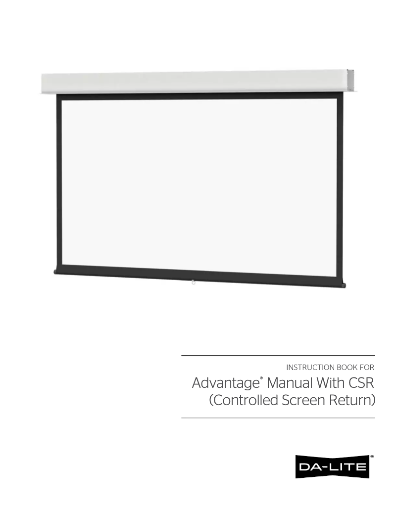 Page n°1 - Manuel utilisateur Da-Lite Advantage Manual 20898
