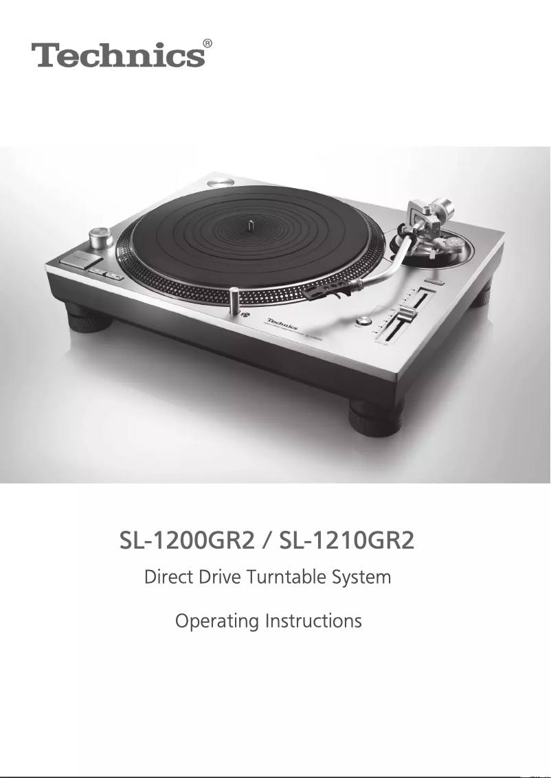 Page n°1 - Manuel utilisateur Technics SL-1210GR2