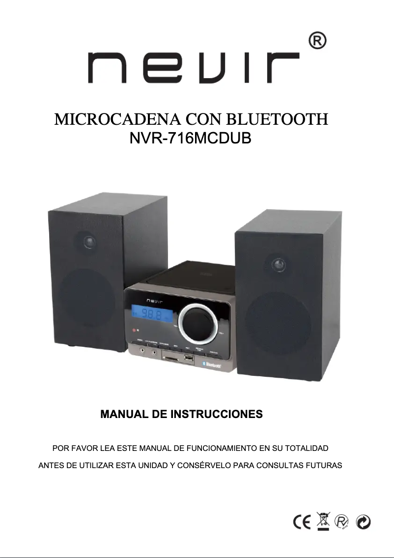 Page 1 de la notice Manuel utilisateur Nevir NVR-716MCDUB