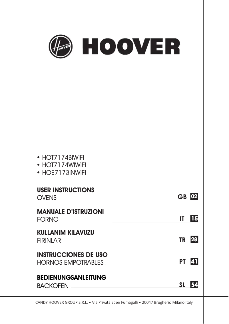 Page 1 de la notice Manuel utilisateur Hoover HOT7174WI WIFI
