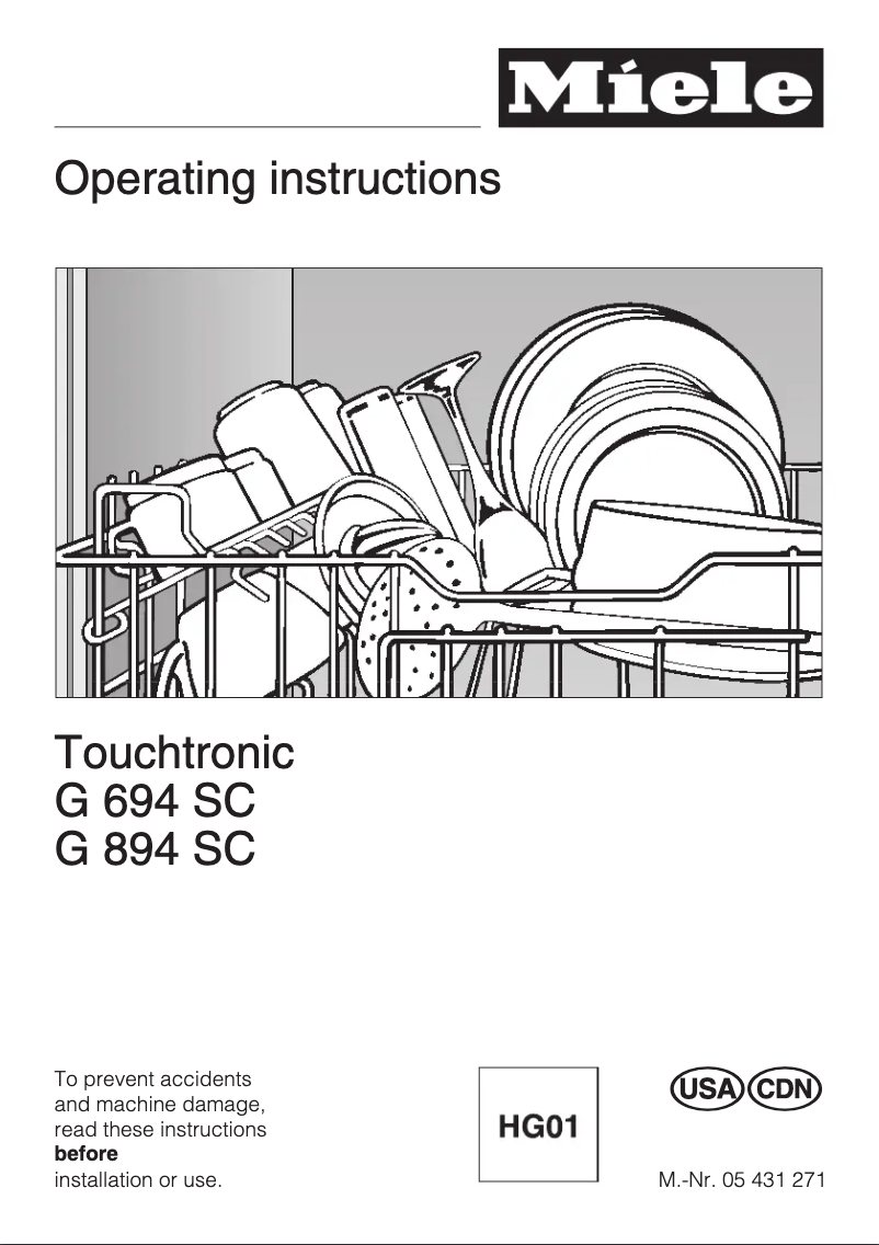 Page n°1 - Manuel utilisateur Miele G 694 SC