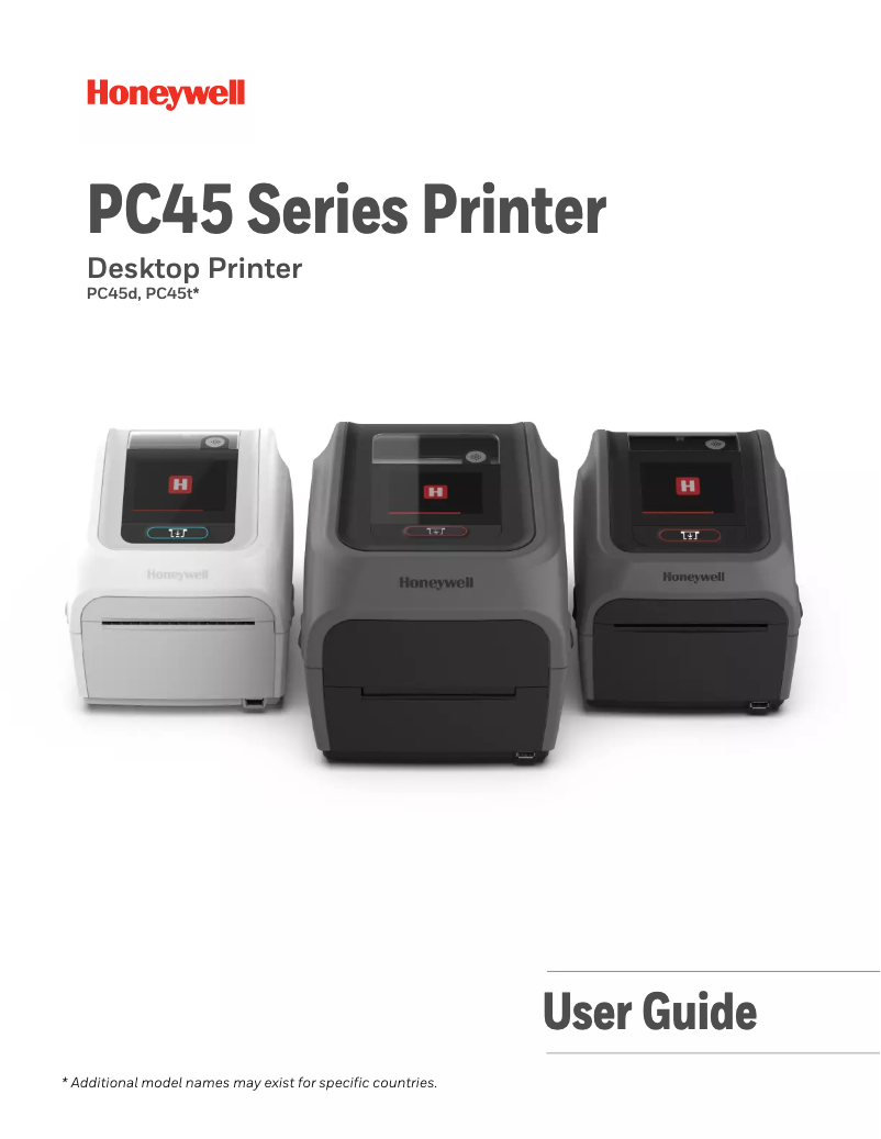 Page n°1 - Manuel utilisateur Honeywell PC45d