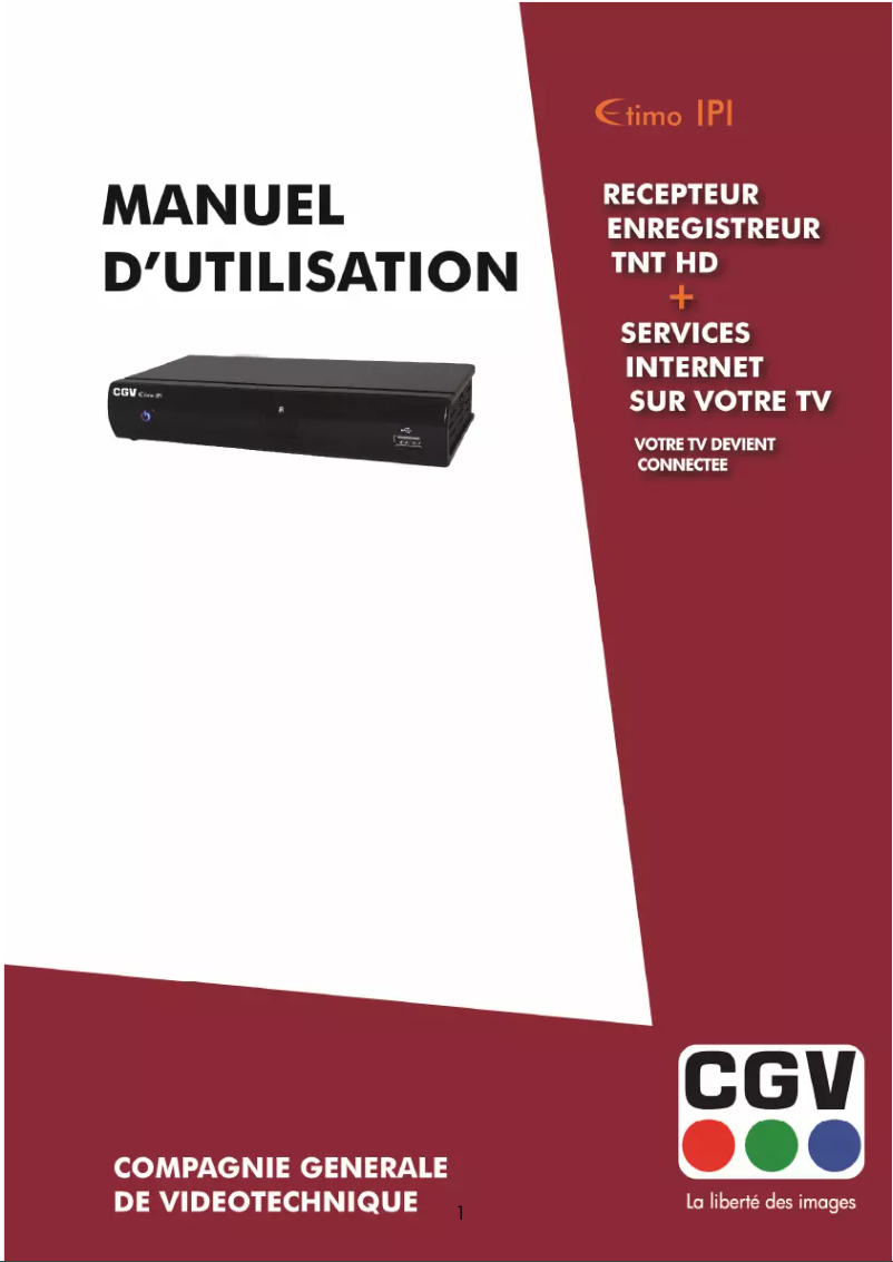 Page 1 de la notice Manuel utilisateur CGV Etimo IPI