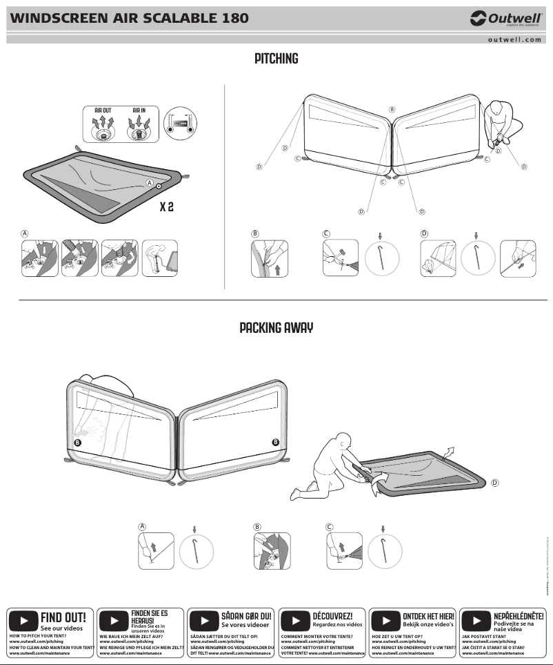 Page 1 de la notice Manuel utilisateur Outwell Air Scalable 180