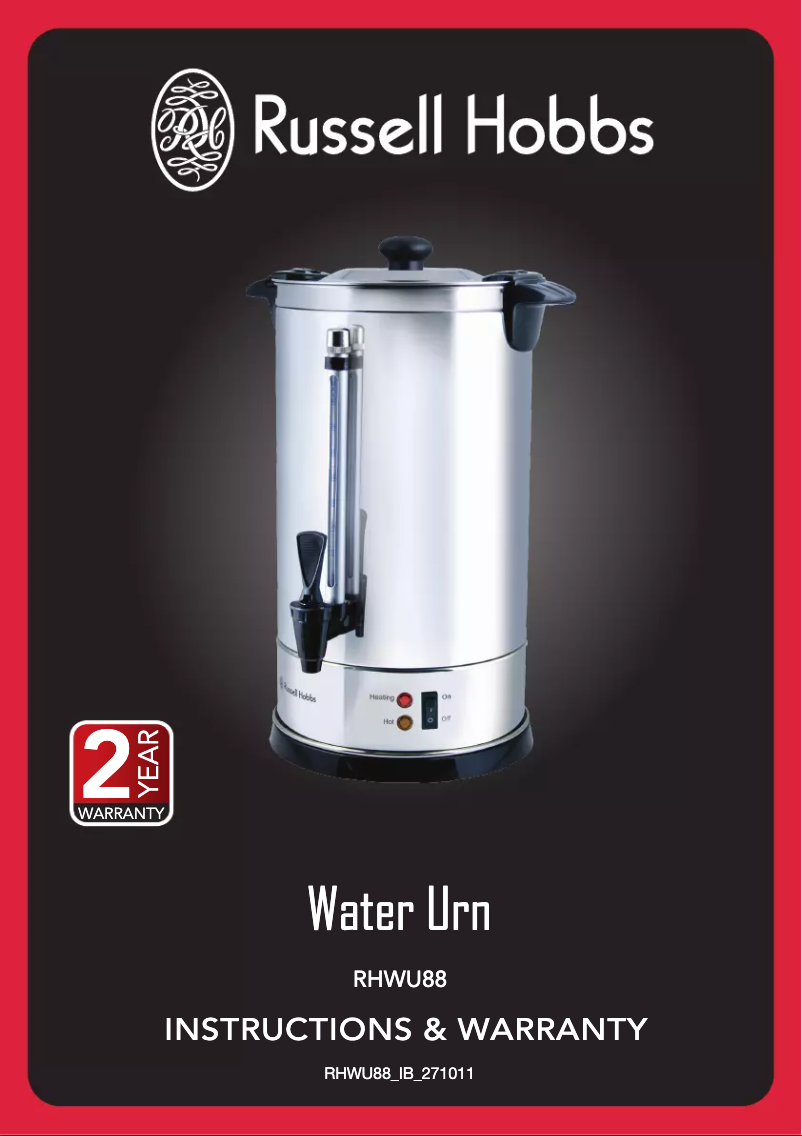 Image de la première page du manuel de l'appareil RHWU88