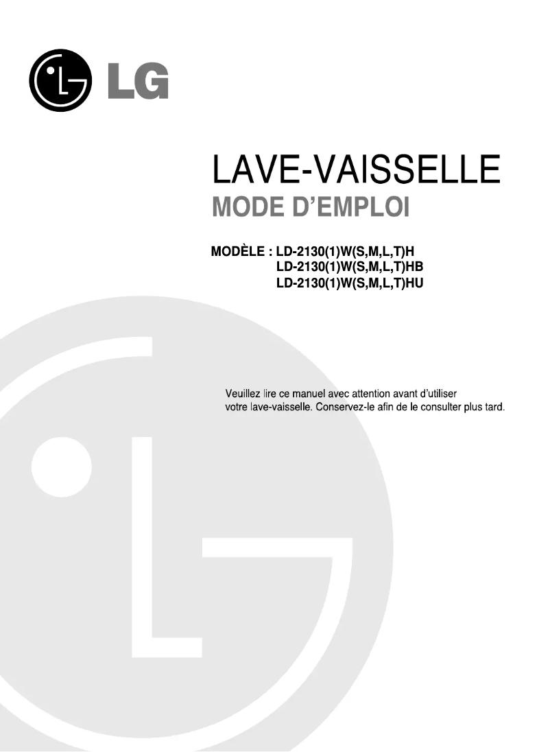 Page 1 de la notice Manuel utilisateur LG LD-2131SH