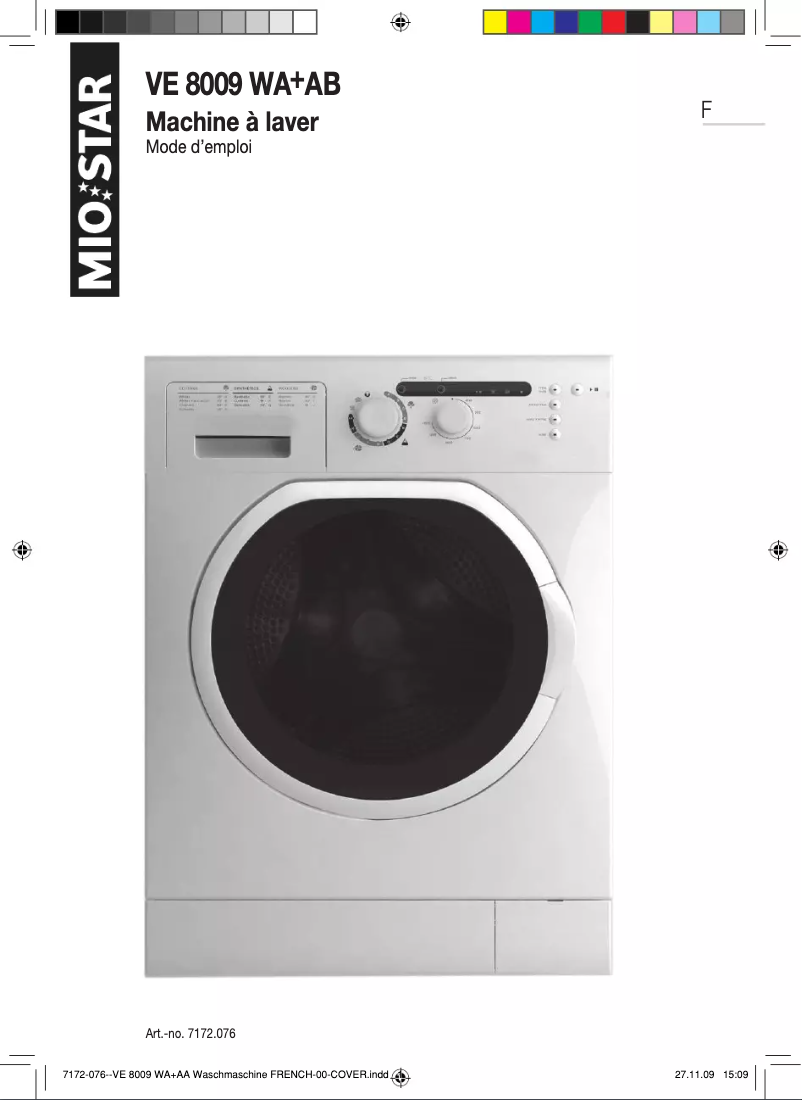 Page 1 de la notice Manuel utilisateur Mio Star VE 8009