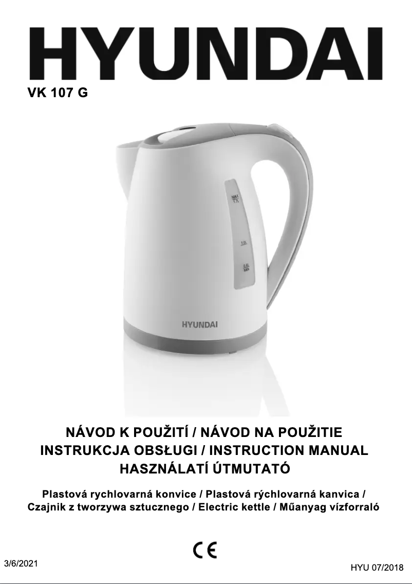 Page 1 de la notice Manuel utilisateur Hyundai VK107G