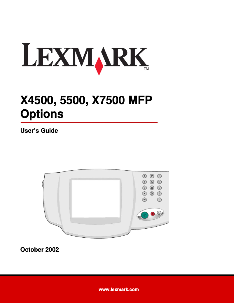 Page 1 de la notice Manuel utilisateur Lexmark 5500 MFP Option