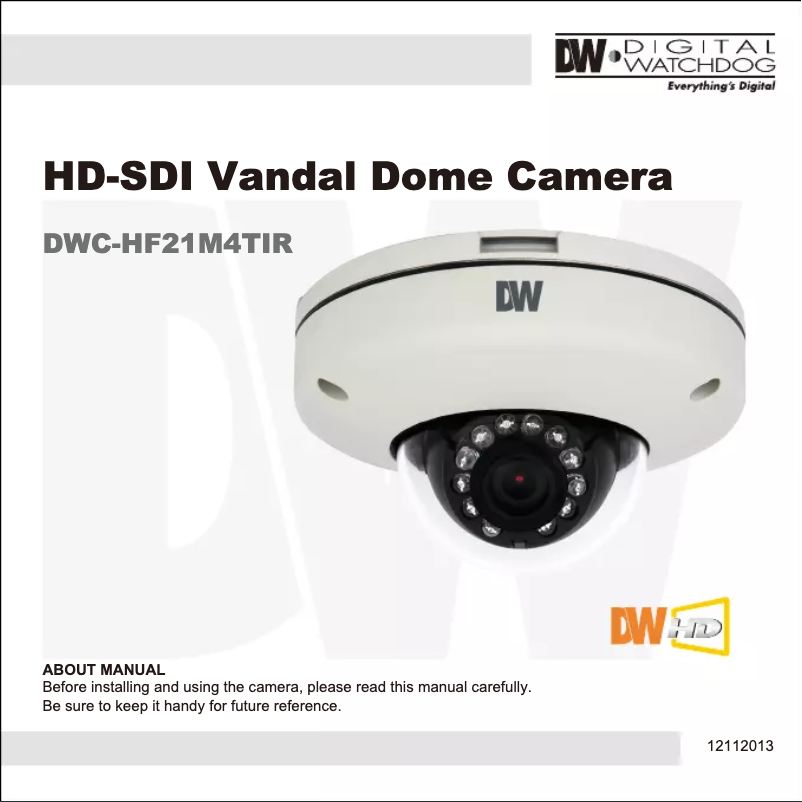 Page 1 de la notice Manuel utilisateur Digital Watchdog HD-SDI DWC-HF21M4TIR