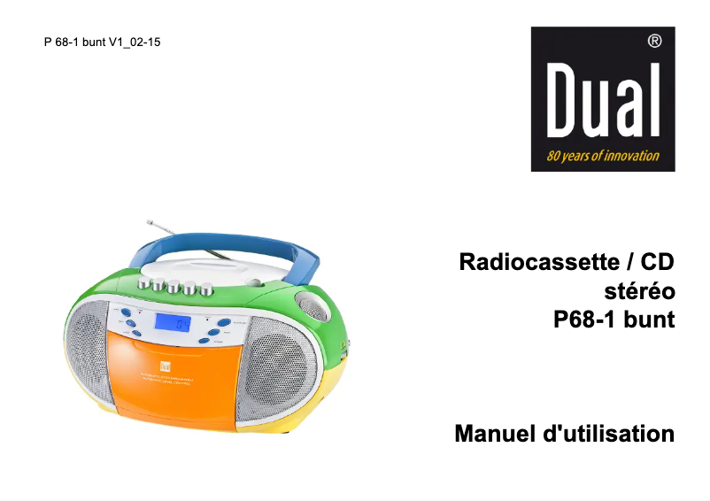 Page n°1 - Manuel utilisateur Dual P 68-1 Bunt