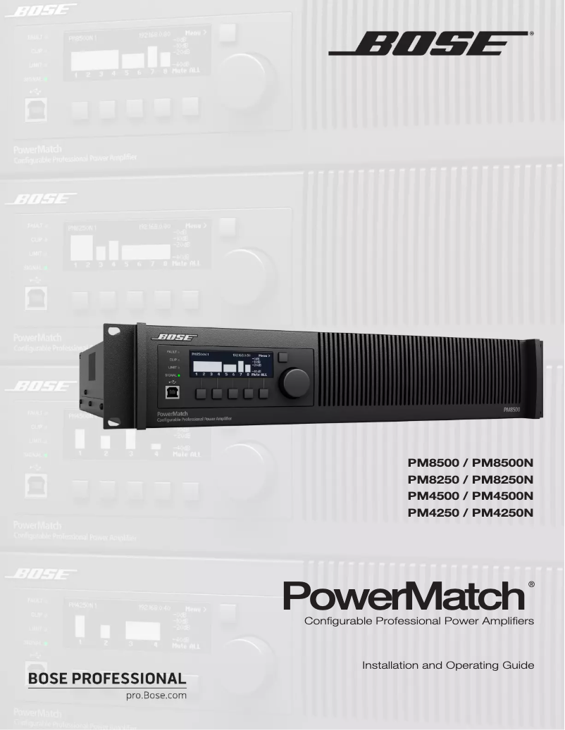 Page 1 de la notice Manuel utilisateur Bose PowerMatch PM4250